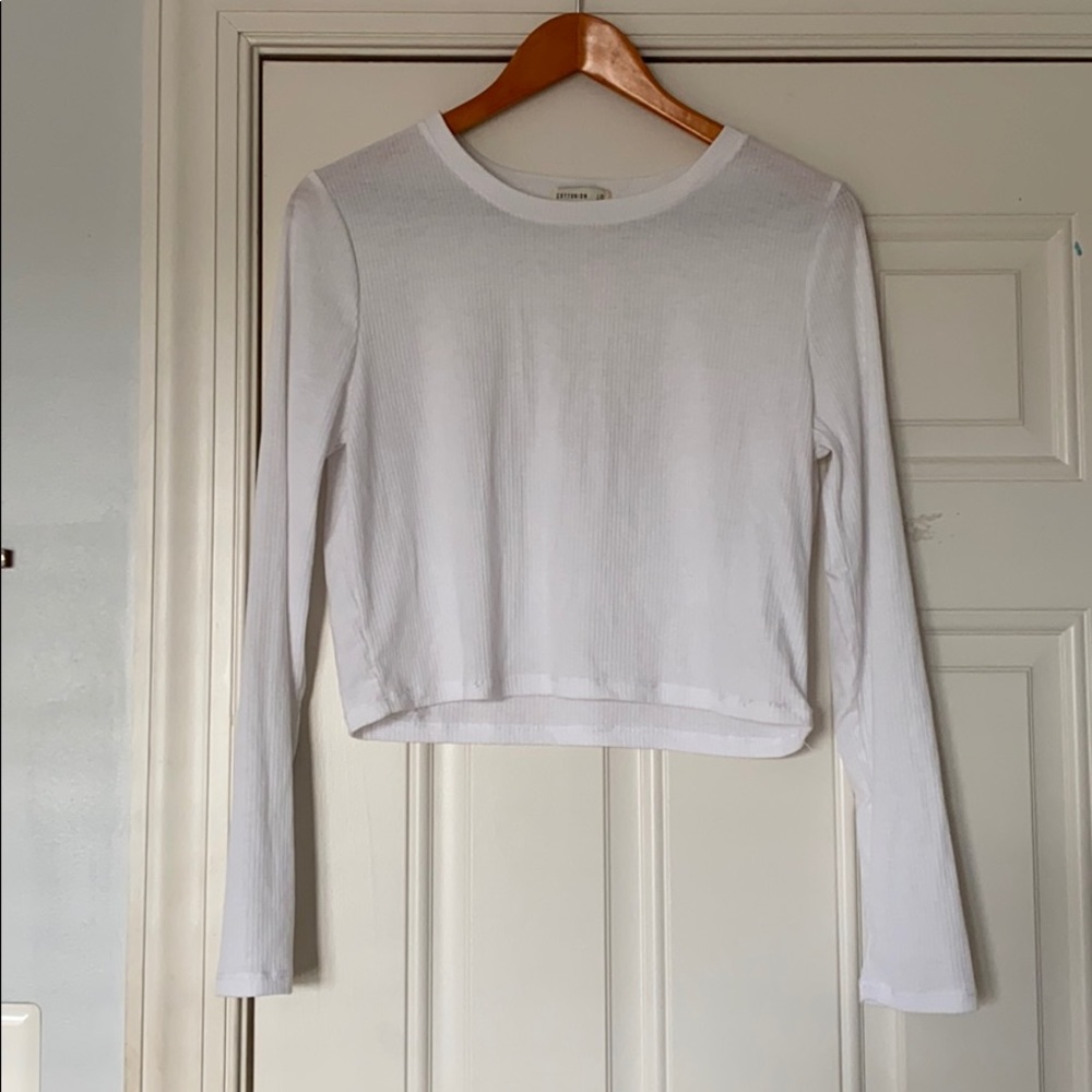 White long sleeve top